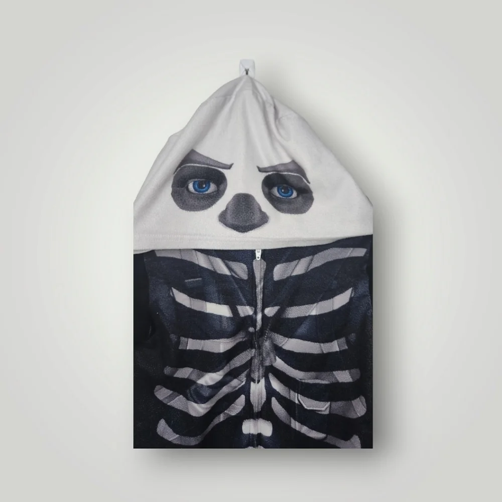 Fortnite Skull Trooper Union Suit Boys 8 Pajamas Black white